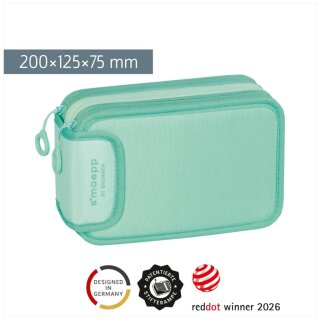 Brunnen Federmäppchen smaepp Colour Code, 3 Reißverschlüsse, mint