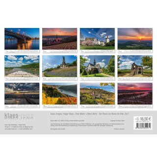 Wandkalender Rhein 2027 - Mainz bis Köln inkl. Mittelrheintal - Bildkalender A3 mit Spiralbindung