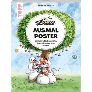DIDDL - Ausmalposter - 30 Motive für Aquarellfarben, Marker oder Buntstifte