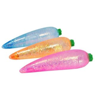 Maltose Squishy 1x Glitzer-Karotte 15 cm Slow Rise - zufällige Farbe