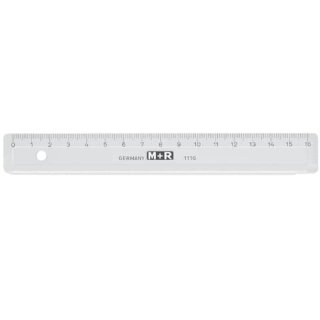 M+R Plastik-Lineal 16 cm glasklar