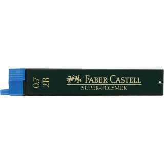 FABER CASTELL 120702 - Feinmine SuperPolymer 2B 0.7, 12 Stück