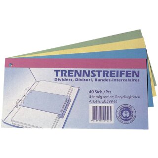 Q-CONNECT Trennstreifen 24 x 10,5 cm sortiert, 40 Stück