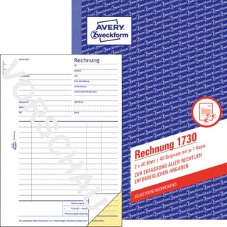 ZWECKFORM 1730 - Rechnung A5 / 2 x 40 Blatt selbstdurchschreibend