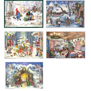1x Papier-Adventskalender A4 mit Glitzer - zufällige Auswahl