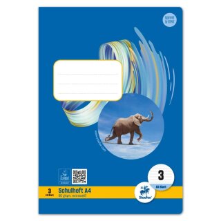 URSUS BASIC Heft A4 16 Blatt Lineatur 3, 80 g/m²