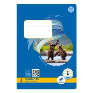 URSUS BASIC Schulheft A5 16 Blatt Lineatur 1