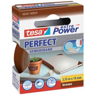 TESA 56341-00034-03 - Gewebeband 19mmx2,75m braun