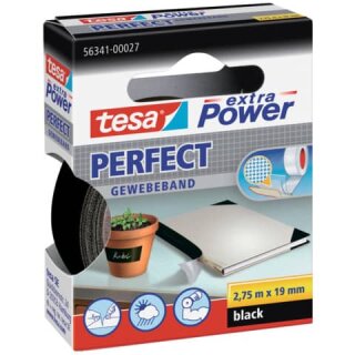 TESA 56341-00027-03 - Gewebeband 19mmx2,75m schwarz