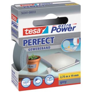 TESA 56341-00033-03 - Gewebeband 19mmx2,75m grau