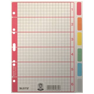LEITZ Register A5 blanko 6teilig Karton farbige Tabs