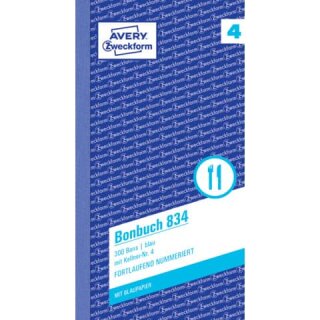 ZWECKFORM 834 - Bonbuch blau 2 x 50 Blatt