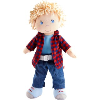 HABA 302843 - Puppe Nick, Kinderpuppe, Stoffpuppe, Puppenjunge, Jungen Puppe