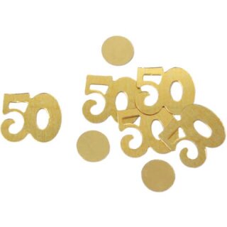 Konfetti Zahl 50 gold 10g LS43