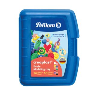 PELIKAN Modelliermasse Creaplast Knete 10 Farben, blaue Box