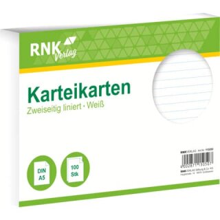 RNK 115050 - Karteikarten A5 100 Stück liniert weiß
