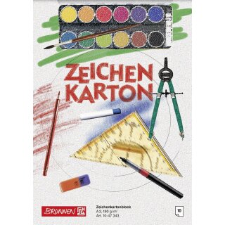 Brunnen Zeichenkartonblock A3 190 g 10 Blätter nur oben geheftet