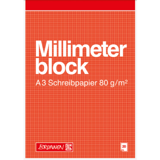 Brunnen Millimeterpapier Block A3 20 Blatt Schreibpapier X