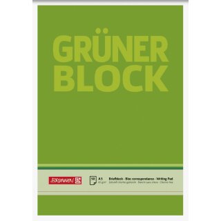 Brunnen Briefblock A5 60g Grün unlin