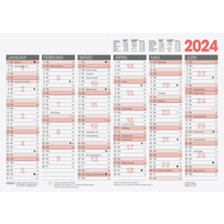 Brunnen 1070130 Tafelkalender/Wandkalender A3 2025 Karton 1 Seite = 6 Monate