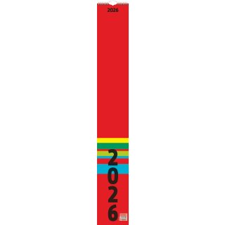 Brunnen Streifenkalender 2026 - 13 x 91cm - 1 Seite = 1 Monat
