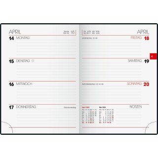 Brunnen 107311190 Taschenkalender 2025, 10 x 14 cm, schwarz, 2 Seiten = 1 Woche