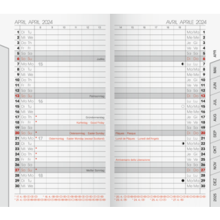 Brunnen 1075100 Monatssichtkalender 2025 9x15 cm 2 Seiten = 1 Monat mit Register Einlage