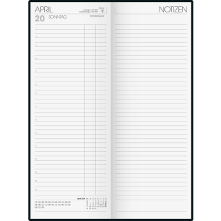 Brunnen 1078602 Vormerkbuch/Tageskalender 2024 11x30cm 2 Seiten/1 Tag