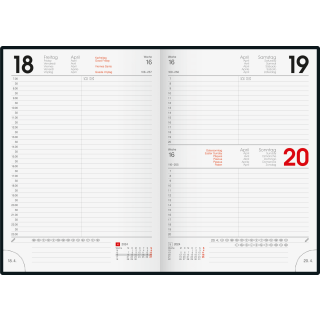 Brunnen 107956090 Buchkalender 2025 - A5, 1 Seite = 1 Tag, Sa. + So. auf einer Seite