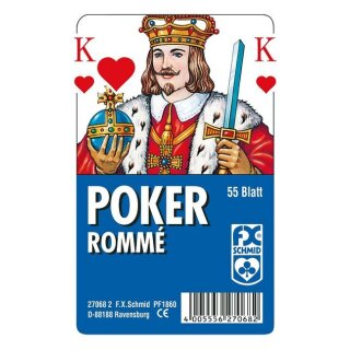 Poker/Rommé, Französisches Bild mit 55 Blatt