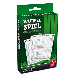 Würfelspiel Gewinnkarten 5er Packung