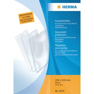 HERMA 5026 - Ausweissteckhülle A4 transparent 220 x 310 mm