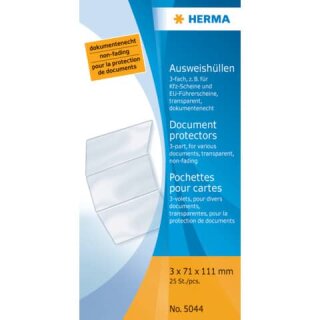 HERMA 5044 - 1x Ausweisklapphülle 111 x 214 mm  transparent